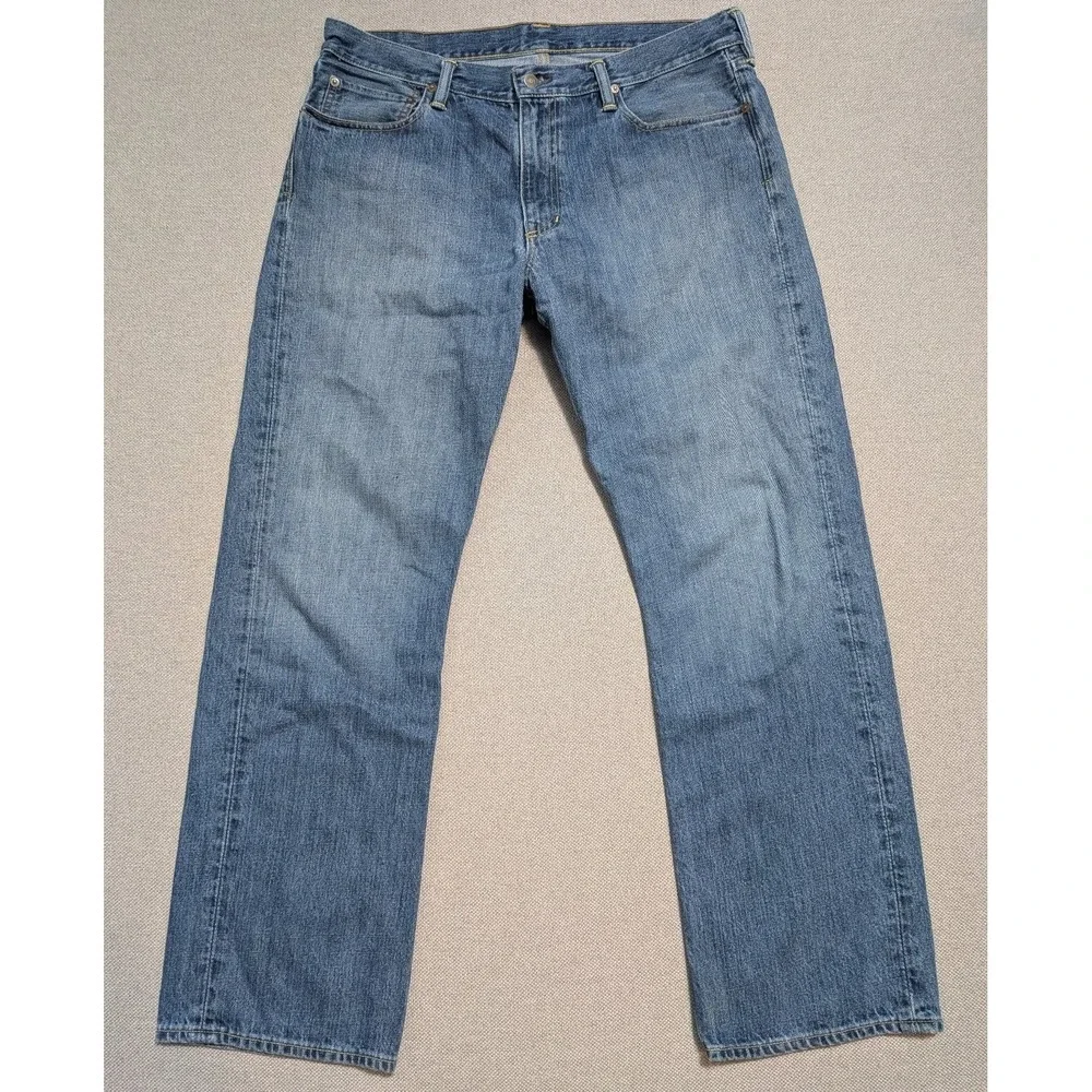 Polo Ralph Lauren Mens 36x32 Blue Straight Leg Denim Jeans Cotton Pants W36 L32